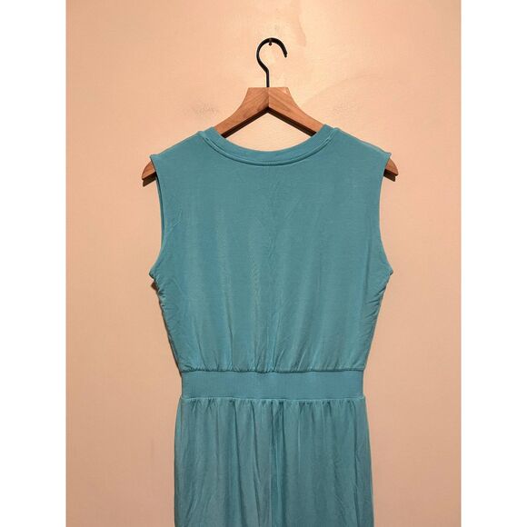 Athleta Santorini Cinch Midi Dress Turquoise Women's Size Small - Picture 8 of 10